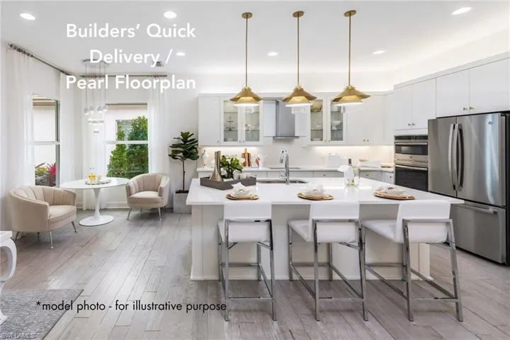 Gourmet kitchen (builder's decorated model for illustration purposes)