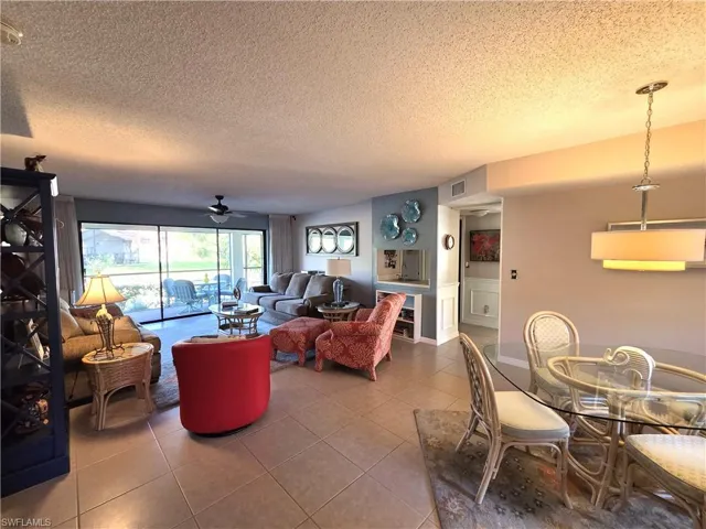 Spacious living room and dining area