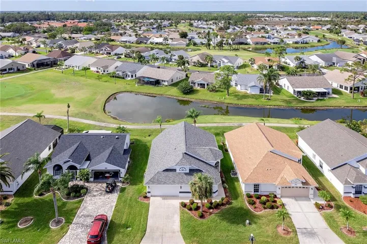 Drone / aerial view Home with grey roof