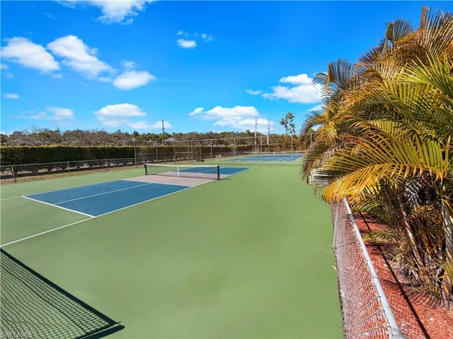 View of tennis court