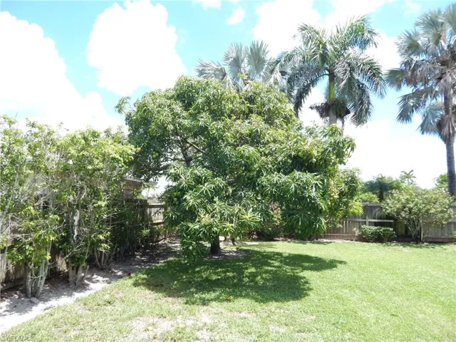 View of fenced backyard