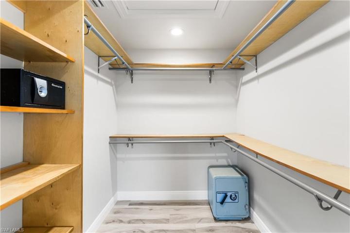 Walk-in Master, Safe bolted to shelf comes with home.