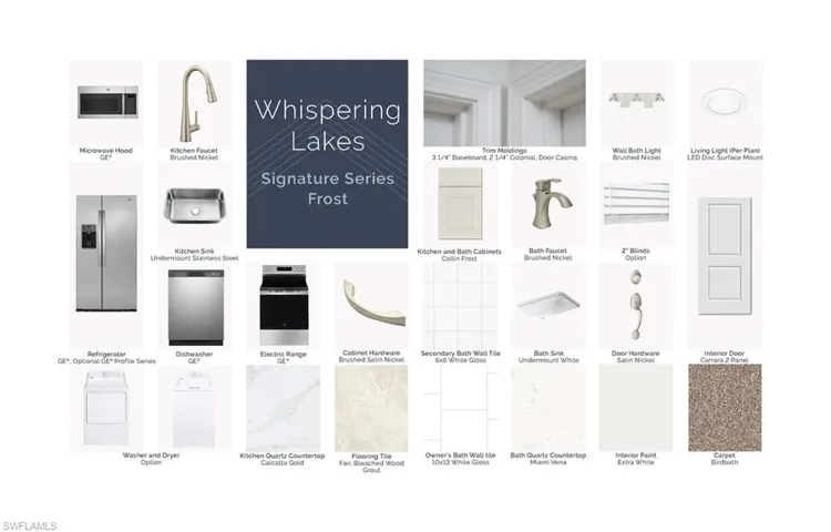 Signature Series Frost Upgraded Features (everything shown except washer, dryer, blinds)
