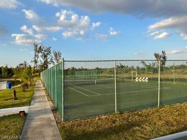 View of tennis court