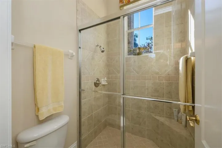 Bathroom with a stall shower