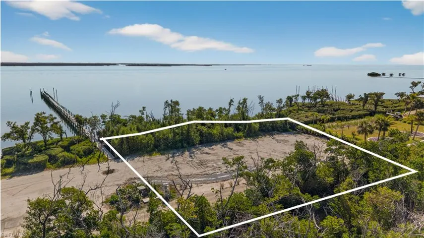 Aerial view of property's location with property boundaries
