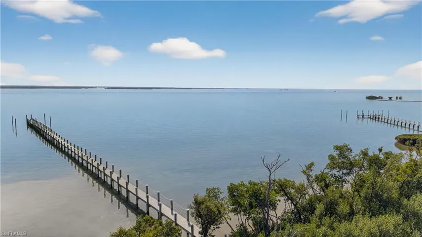 Water view with a boat dock