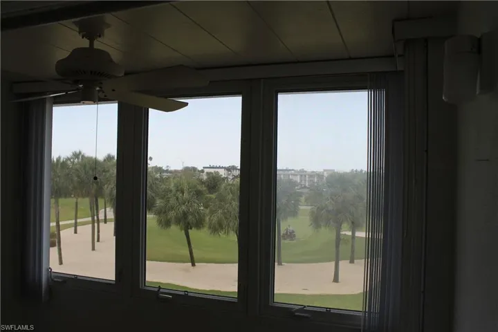 Detailed view of ceiling fan