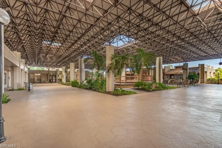 Community lobby featuring high vaulted ceiling
