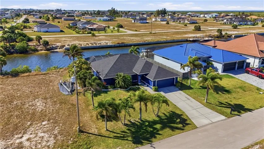 Aerial perspective of suburban area