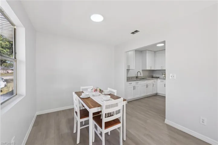 Dining room featuring light wood-style floors