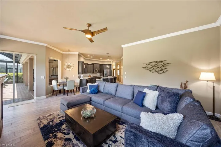 Family Room open concept view to the kitchen
