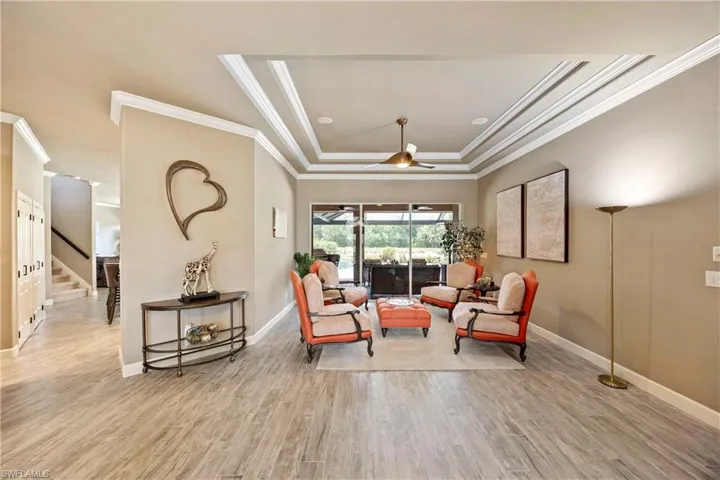 Entry Foyer sitting area with views to the water