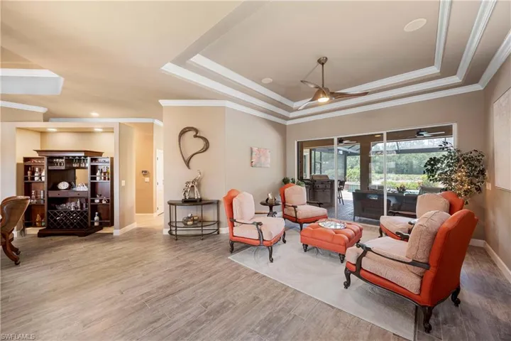 Entry Foyer sitting area with views to the water
