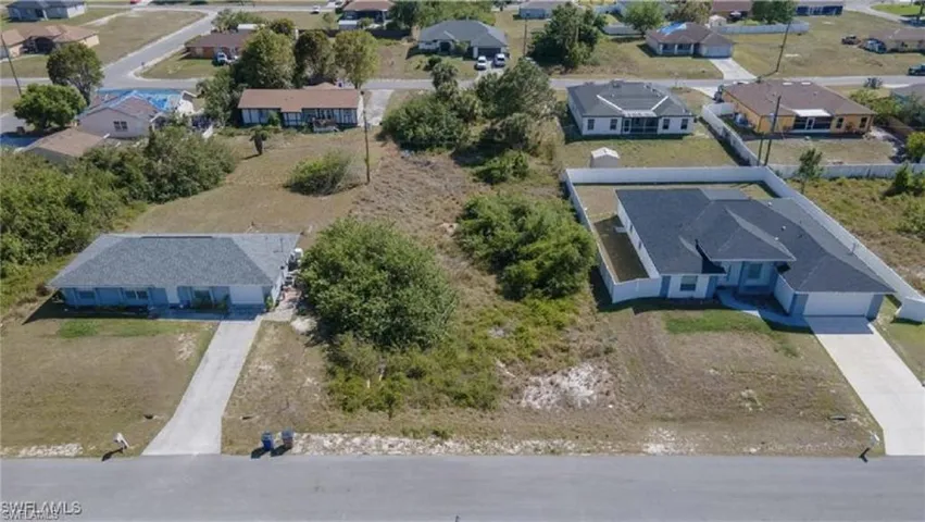Aerial view of residential area