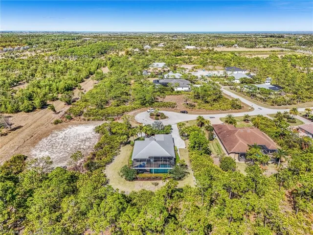 Aerial view of residential area