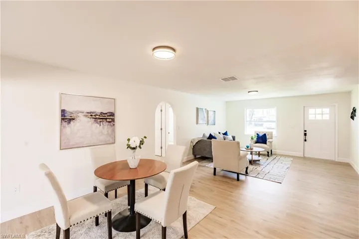 Dining room featuring light wood-type flooring