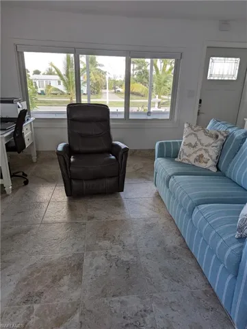 Living room with a desk