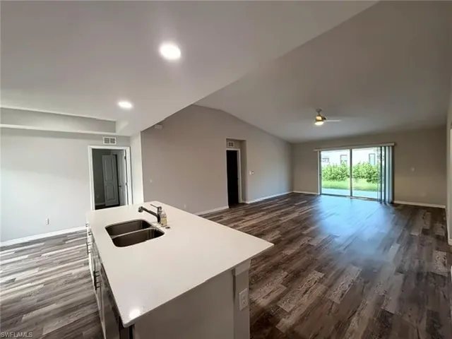 Vaulted ceilings with recessed lighting