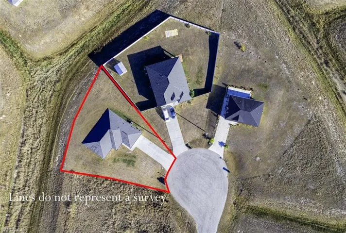 Aerial view of property's location featuring property parcel outlined