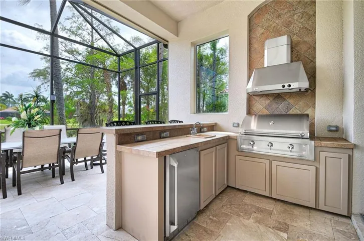 Outdoor kitchen with new gas grill