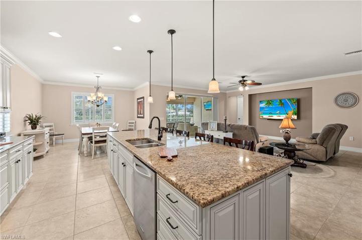 15045 Malayan Court Bonita Springs FL 34135- Kitchen Island with pendant lighting
