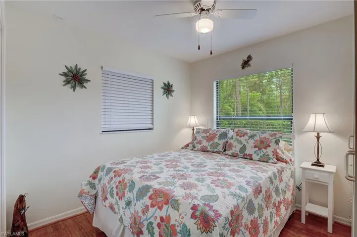guest bedroom with built in cabinets