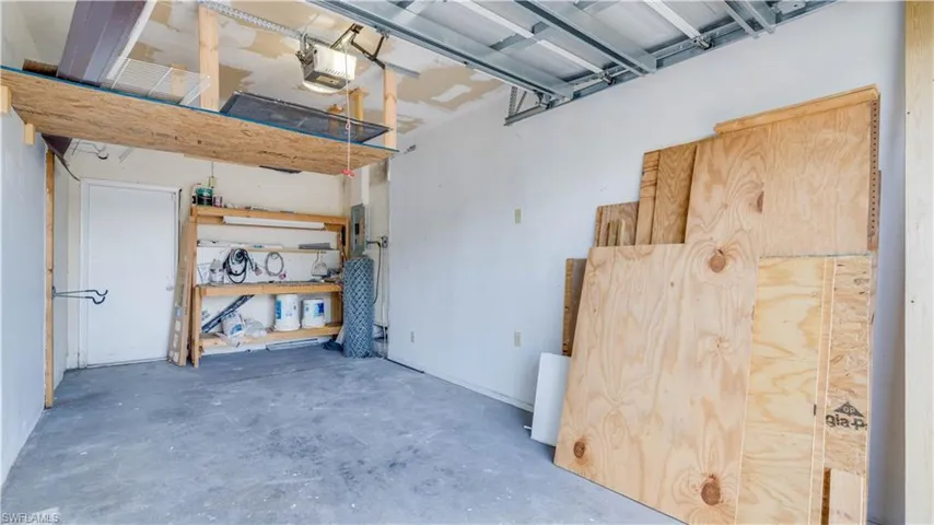 1 car garage with work bench