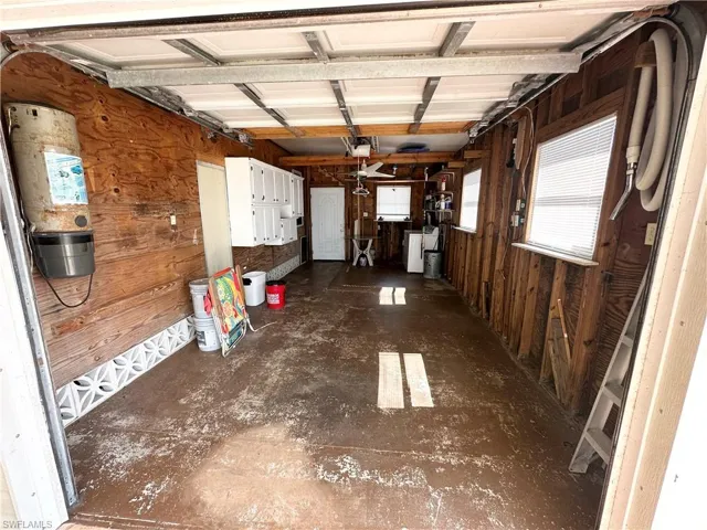 Large one car garage.  Enough room for a golf cart too.