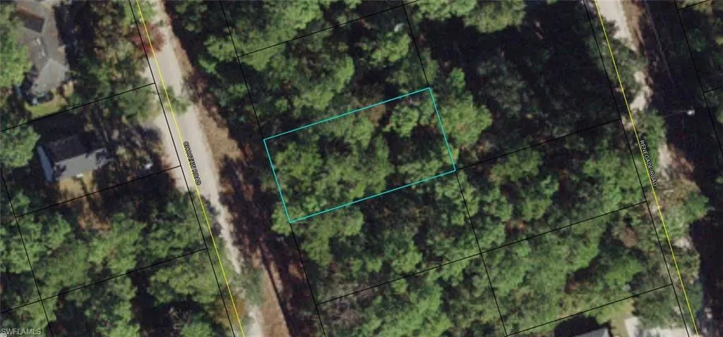 Aerial Map. Depicting the boundaries of the property outlined in blue