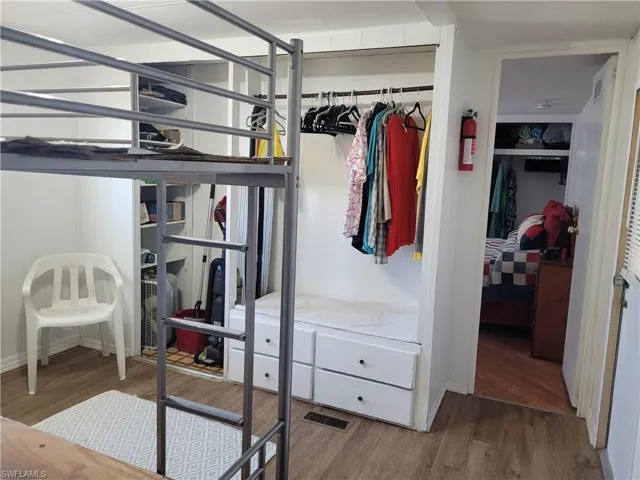 Flex room, set up with bunk beds