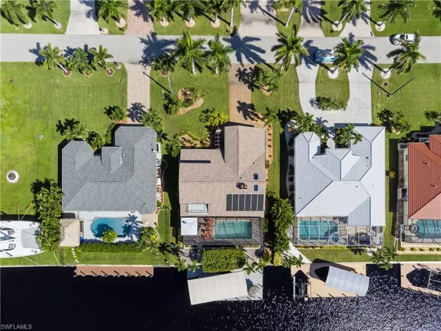 Aerial view of back of home