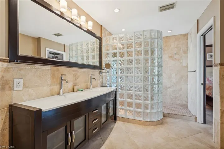 First Floor Master Suite Bath   Dual Vanity, Walk in Shower