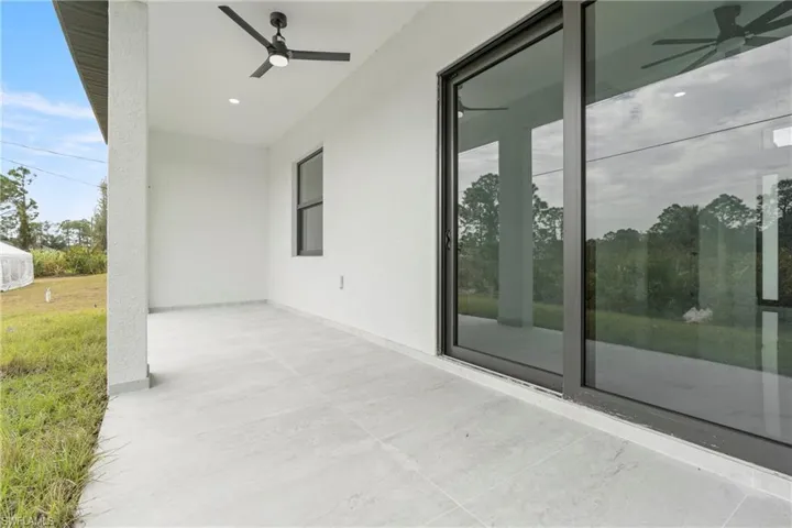 View of patio / terrace featuring ceiling fan