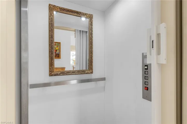 Interior details featuring elevator