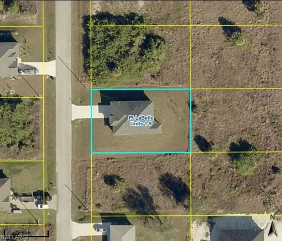Aerial Parcel Map. Displaying the property's boundaries and identifying information