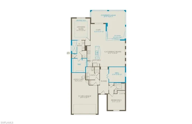 Floor plan configured with selections being built in the home