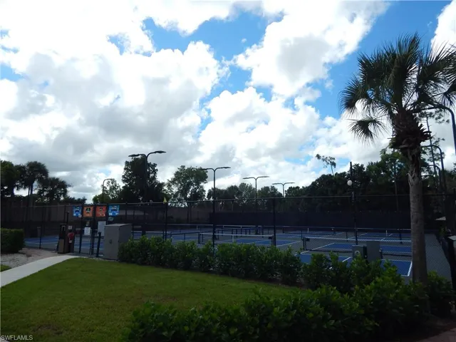 View of pickleball courts