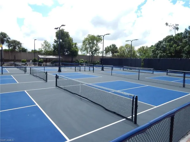 View of pickleball courts