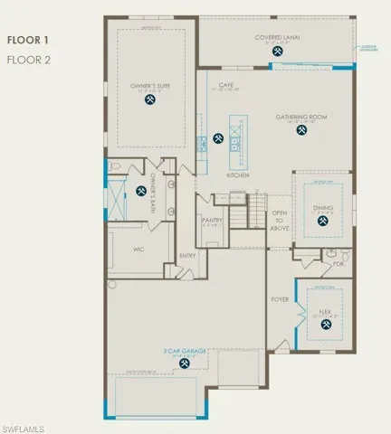 Floor plan with options selected