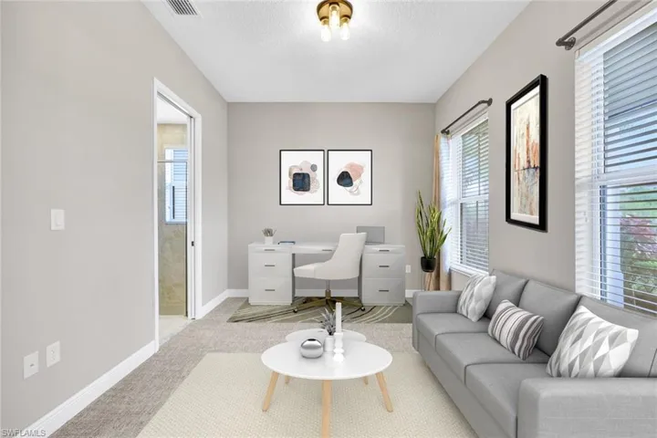 Staged down stairs bedroom