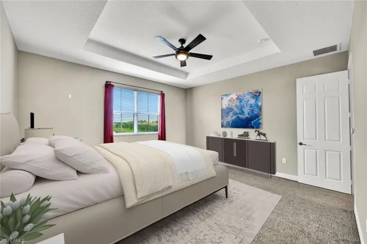 Staged primary bedroom