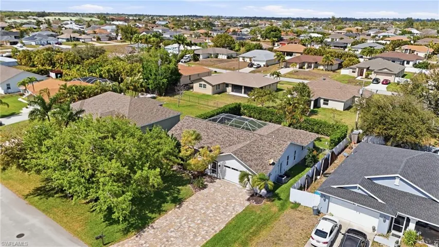Aerial view of residential area