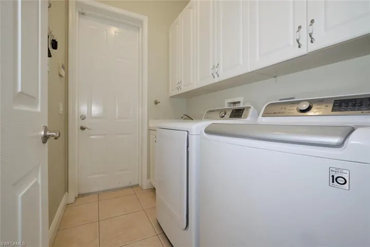 No home is complete without a laundry room.  Cabinetry to hold all those necessities and a splash sink.  Door in back leads to the three car garage (or optional air conditioned room).