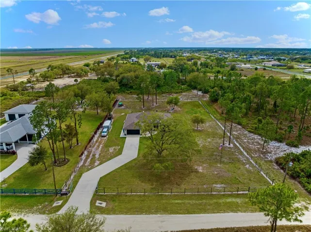 Aerial view with a rural view