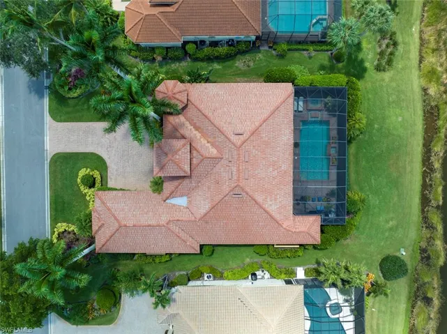 Aerial view directly above home