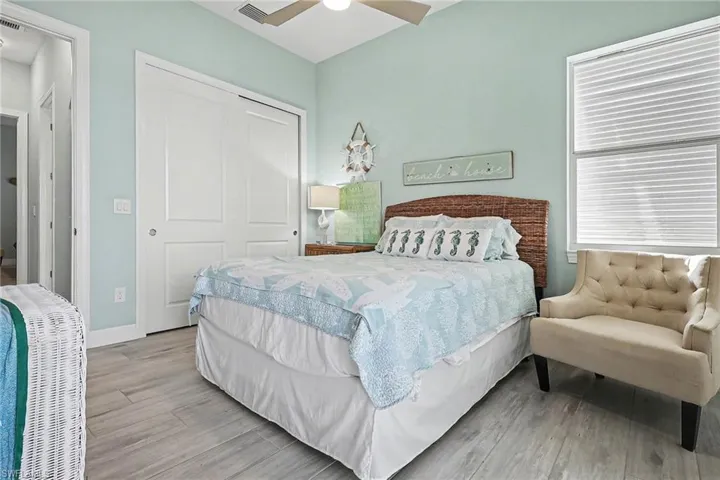 Bedroom featuring a closet and wood finished floors