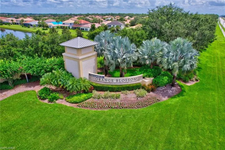 Drone / aerial view of entrance to community