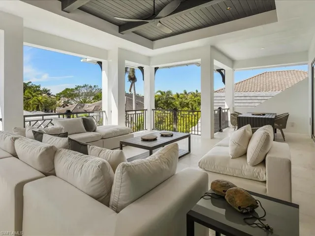 View of patio / terrace featuring an outdoor living space and a ceiling fan