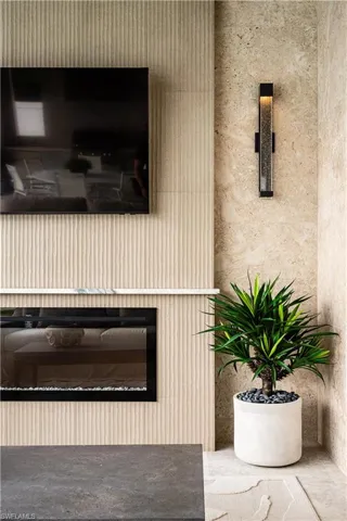Detailed view of a fireplace